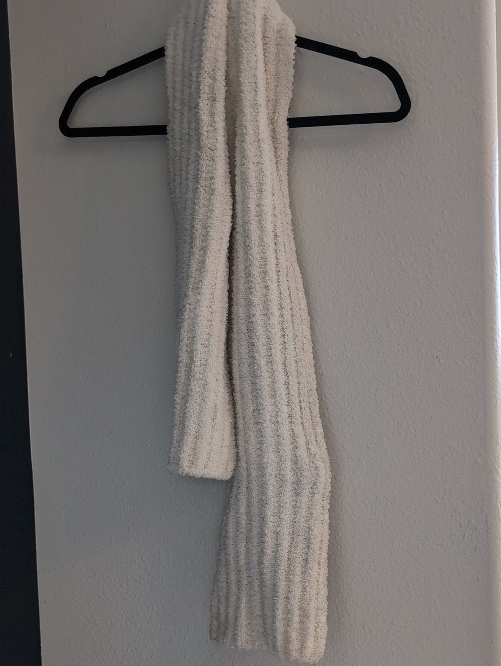 Cozy Cream Ribbed Scarf